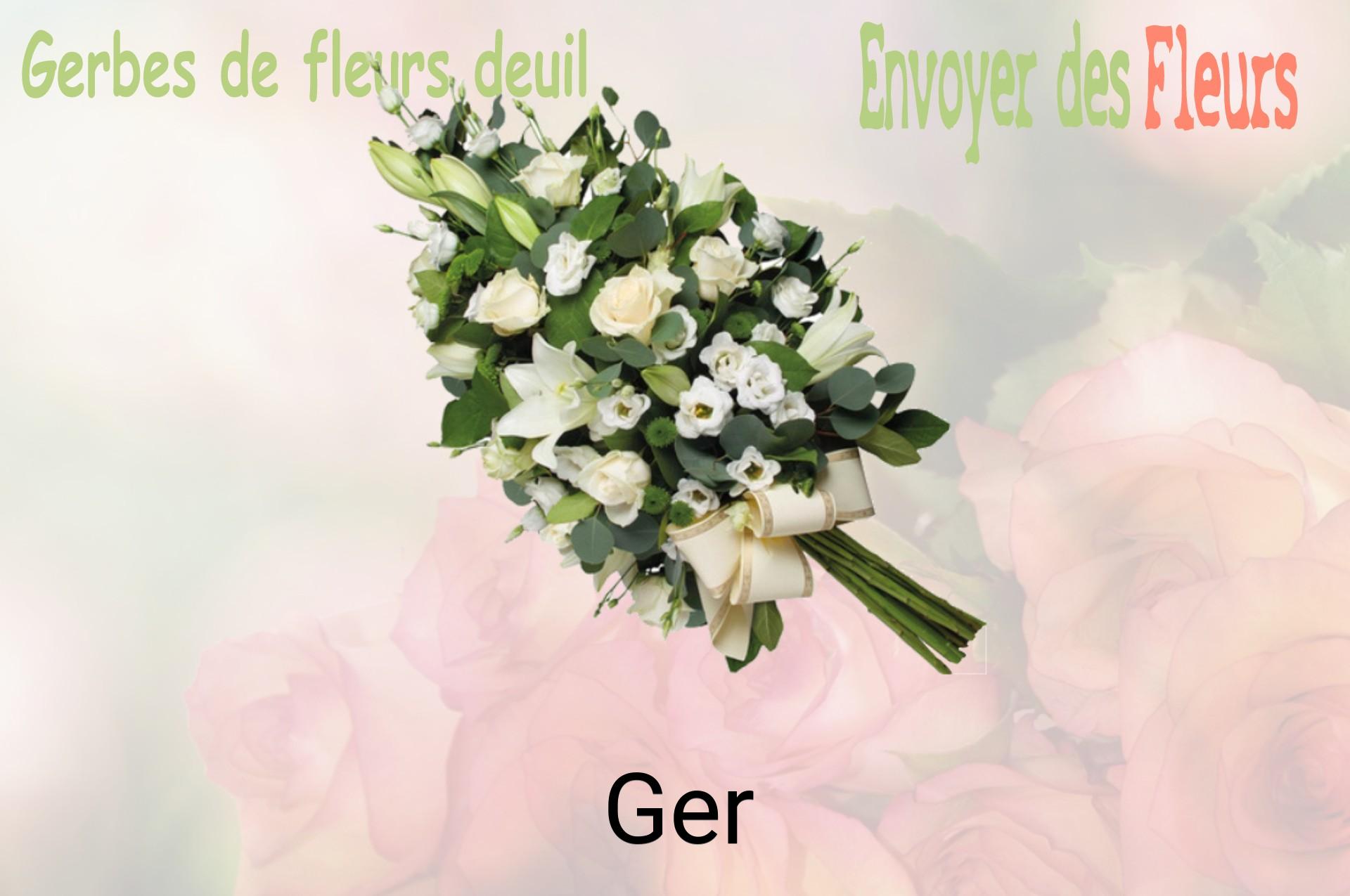Gerbe de fleurs de deuil livrée à Ger